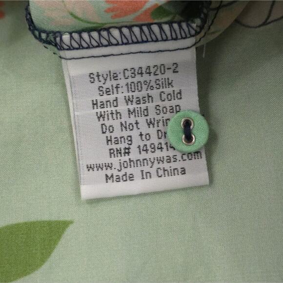 Johnny Was Floral Silk Midi Dress with Smocked Waist - Picture 8 of 10